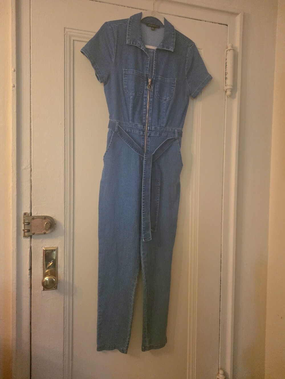 Haute Monde Indigo Denim Zip Jumpsuit